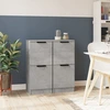Image de vidaXL Sideboards 2 pcs. Gris béton 30x30x70 cm Bois composite