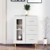 Image de vidaXL Sideboard Blanc 69,5x34x90 cm Bois composite