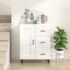 Image de vidaXL Sideboard blanc brillant 69,5x34x90 cm Bois composite