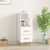 Image de vidaXL Sideboard blanc brillant 34,5x34x90 cm Matériau dérivé du bois