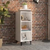 Image de vidaXL Sideboard blanc brillant 34,5x32,5x90 cm Matériau dérivé du bois