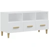 Image de vidaXL Armoire TV blanc brillant 102x36x50 cm Bois composite
