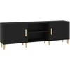 Image de vidaXL Armoire TV noire 150x30x50 cm Bois composite