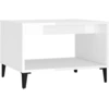 Image de vidaXL Table basse blanc brillant 60x50x40 cm bois composite