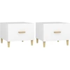 Image de vidaXL Tables basses 2 pcs. Blanc 50x50x40 cm Bois composite