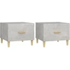Image de vidaXL Tables basses 2 pcs. Gris béton 50x50x40 cm Bois composite