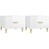 Image de vidaXL Tables basses 2 pcs. Blanc brillant 50x50x40 cm Bois composite