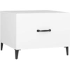 Image de vidaXL Table basse avec pieds en métal blanc 50x50x40 cm