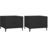 Image de vidaXL Tables basses avec pieds en métal 2 pcs. noir 50x50x40 cm