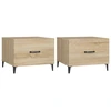 Image de vidaXL Tables basses avec pieds métalliques 2 pcs. chêne Sonoma 50x50x40 cm