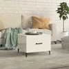 Image de vidaXL Table basse avec pieds métalliques blanc brillant 50x50x40 cm
