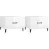 Image de vidaXL Tables basses avec pieds en métal 2 pcs. Blanc brillant 50x50x40 cm