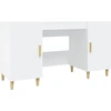 Image de vidaXL Bureau blanc 140x50x75 cm bois composite