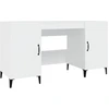 Image de vidaXL Bureau blanc brillant 140x50x75 cm bois composite