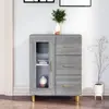 Image de vidaXL Sideboard Gris Sonoma 69,5x34x90 cm Matériau dérivé du bois