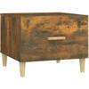 Image de vidaXL Table basse chêne fumé 50x50x40 cm bois composite