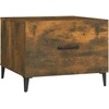 Image de vidaXL Table basse avec pieds en métal chêne fumé 50x50x40 cm