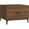Image de vidaXL Table basse avec pieds en métal brun imitation chêne 50x50x40 cm