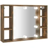 Image de vidaXL Armoire de toilette avec LED chêne fumé 76x15x55 cm