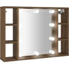 Image de vidaXL Armoire de toilette avec LED brun imitation chêne 76x15x55 cm