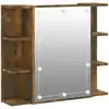 Image de vidaXL Armoire de toilette avec LED chêne fumé 70x16,5x60 cm