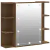 Image de vidaXL Armoire de toilette avec LED brun imitation chêne 70x16,5x60 cm