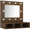 Image de vidaXL Armoire de toilette avec LED brun imitation chêne 60x31,5x62 cm