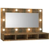 Image de vidaXL Armoire de toilette avec LED chêne fumé 90x31,5x62 cm