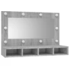 Image de vidaXL Armoire de toilette avec LED Gris Sonoma 90x31,5x62 cm