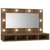 Image de vidaXL Armoire de toilette avec LED brun imitation chêne 90x31,5x62 cm