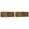 Image de vidaXL Armoires TV 2 pcs. Chêne fumé 80x30x30 cm Matériau dérivé du bois