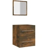 Image de vidaXL Armoire de salle de bain avec miroir chêne fumé 41x38,5x48 cm