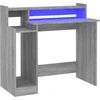 Image de vidaXL Bureau avec LEDs Gris Sonoma 97x45x90 cm Bois composite