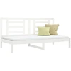 Image de vidaXL Lit de jour sans matelas Blanc 90x200 cm Pin massif