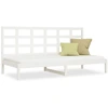 Image de vidaXL Lit de jour sans matelas Blanc 80x200 cm Pin massif