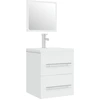 Image de vidaXL Meuble sous-lavabo avec vasque encastrée Blanc Bois composite