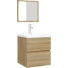 Image de vidaXL Armoire sous lavabo avec lavabo miroir chêne Sonoma