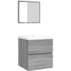 Image de vidaXL Armoire sous lavabo avec lavabo miroir gris Sonoma