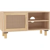 Image de vidaXL Armoire TV Marron 80x30x40 cm Pin massif et rotin naturel