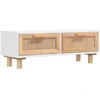 Image de vidaXL Table basse blanche 80x40x30 cm Bois composite & pin massif