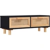 Image de vidaXL Table basse noire 80x40x30 cm Matériau dérivé du bois Pin massif