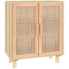 Image de vidaXL Sideboard Marron 60x30x70 cm Pin massif et rotin naturel