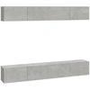 Image de vidaXL Armoires murales TV 4 pcs. Gris béton 100x30x30 cm