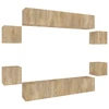 Image de vidaXL Ensemble d'armoires TV 8 pièces en bois composite chêne Sonoma