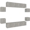 Image de vidaXL Ensemble de 8 meubles TV en bois gris béton