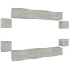 Image de vidaXL Ensemble de 8 meubles TV en bois gris béton