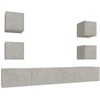 Image de vidaXL Ensemble de 6 meubles TV en bois gris béton