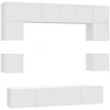 Image de vidaXL Ensemble de 8 meubles TV blanc en bois composite
