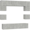 Image de vidaXL Ensemble de 8 meubles TV en bois gris béton