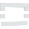 Image de vidaXL Ensemble de 8 meubles TV blanc en bois composite